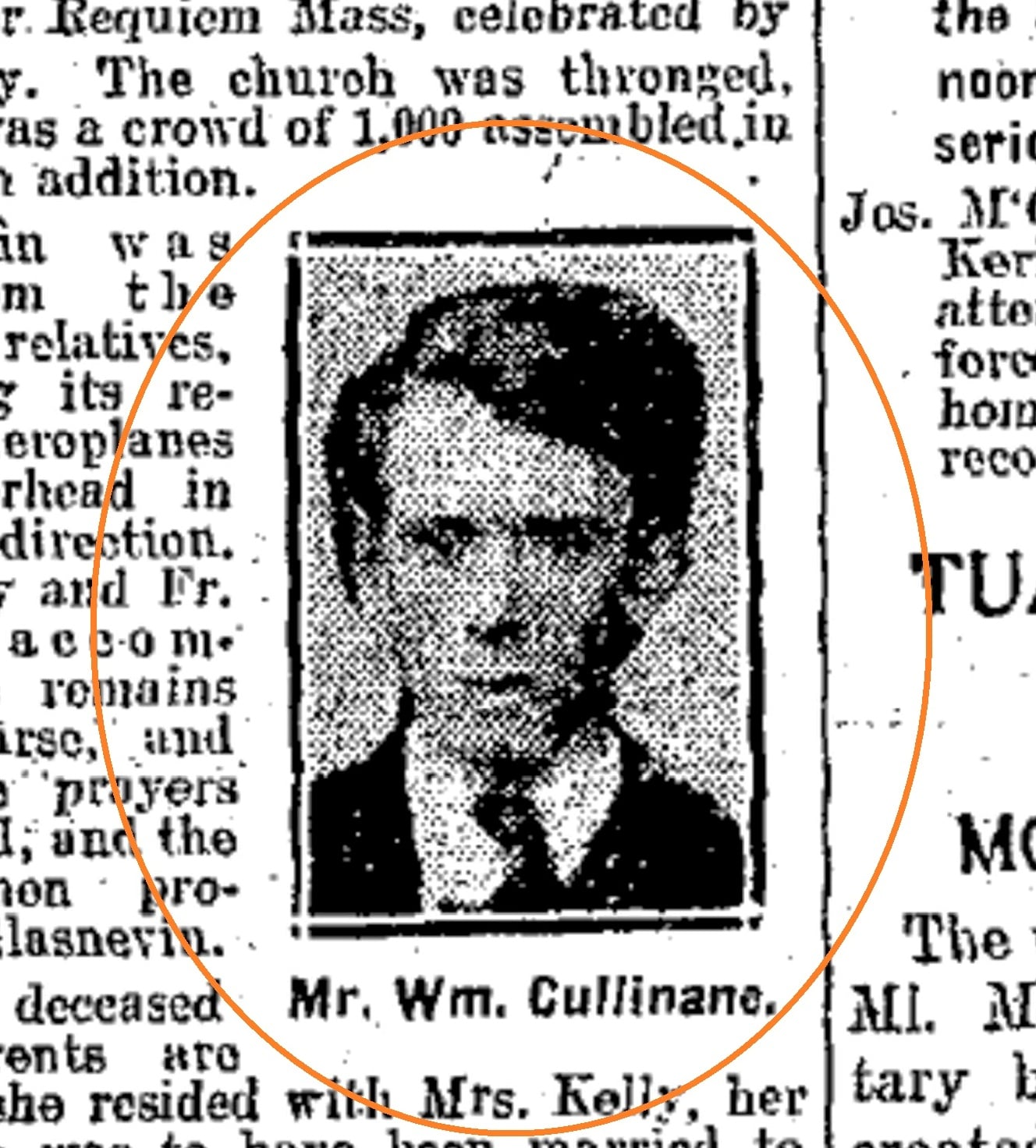 Mr. William Cullinane', Irish Independent, 26 November 1920
